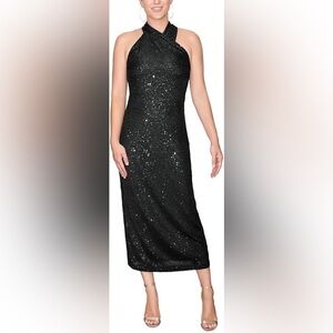 RACHEL Rachel Roy Black Sequin Midi Dress